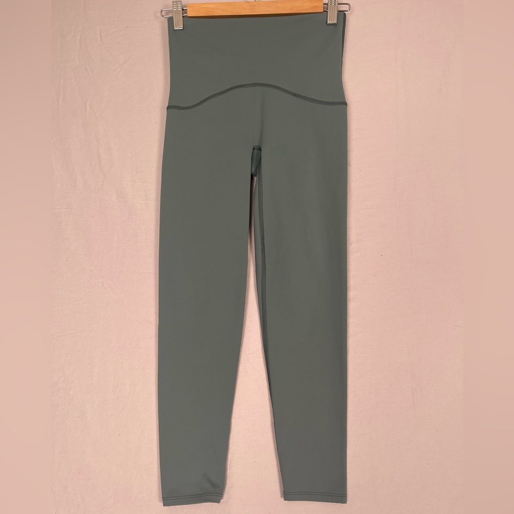 SPANX Shape 7/8 Booty Boost Leggings Womens Small Olive Green Slimming - Picture 3 of 13